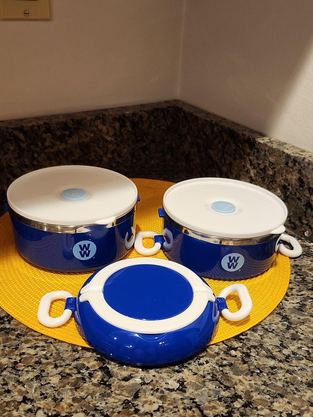 Blue Stackable Lunch Container with Handle - Picture 2 of 4